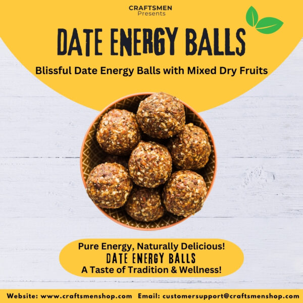 Homemade Date Energy Balls with Nuts - Healthy Natural Snack